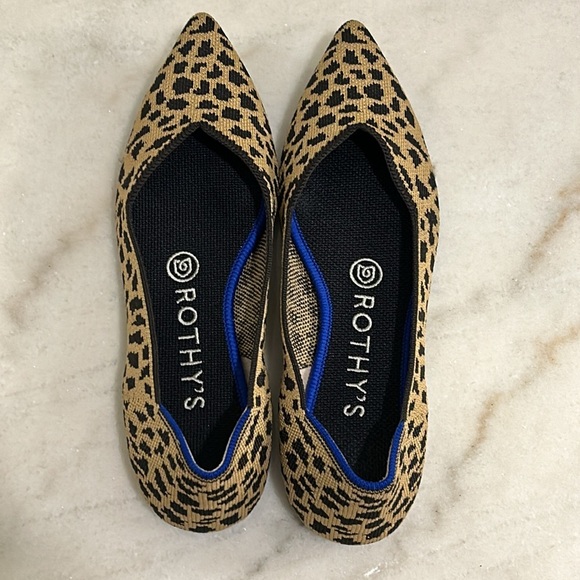 Rothy\'s The Point Flats In Retired Leopard Print Slip On Ballet Flat Size 6.5